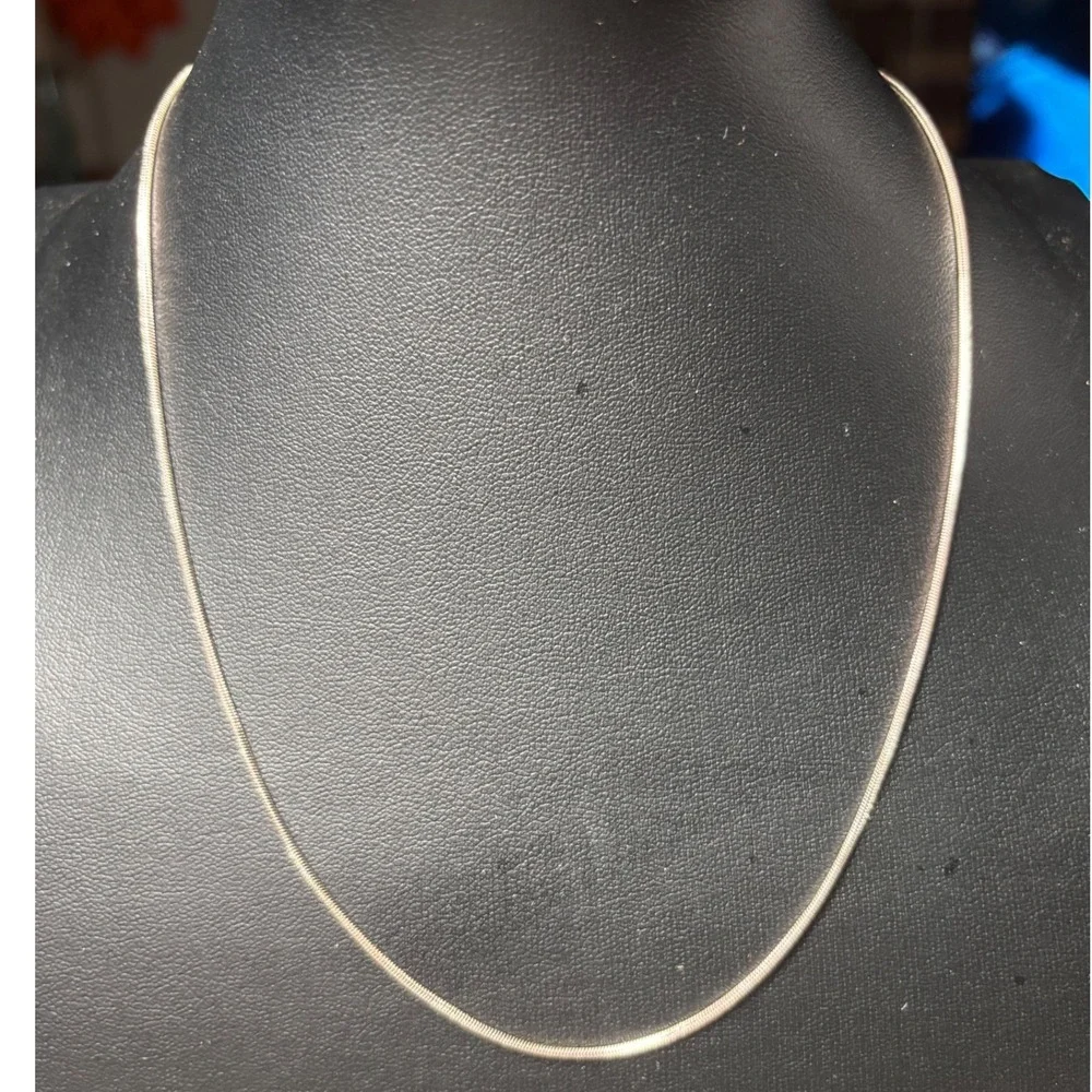 Sterling Silver‎ Snake Chain Necklace 1.35mm 18 Inch Round Link Minimalist 4.5g